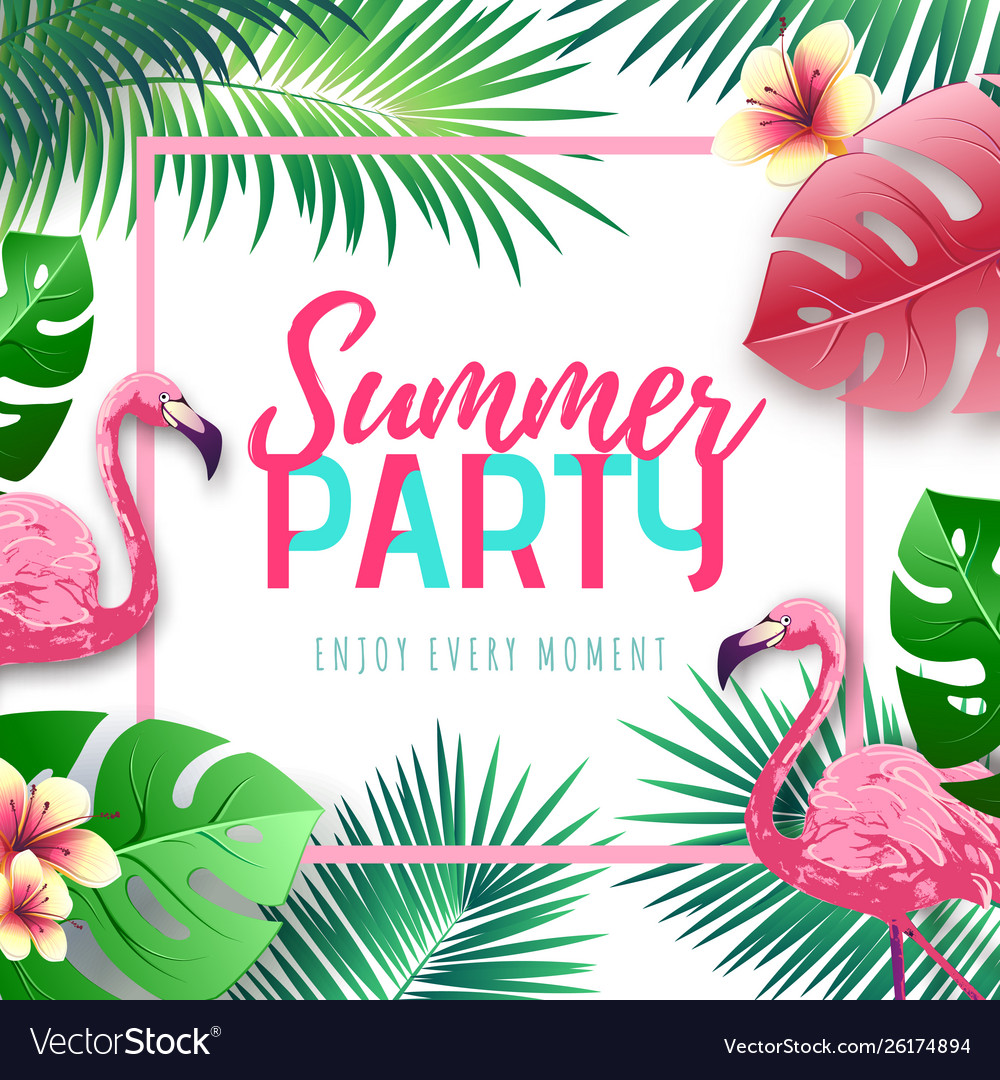 Summer beach party typography poster Royalty Free Vector