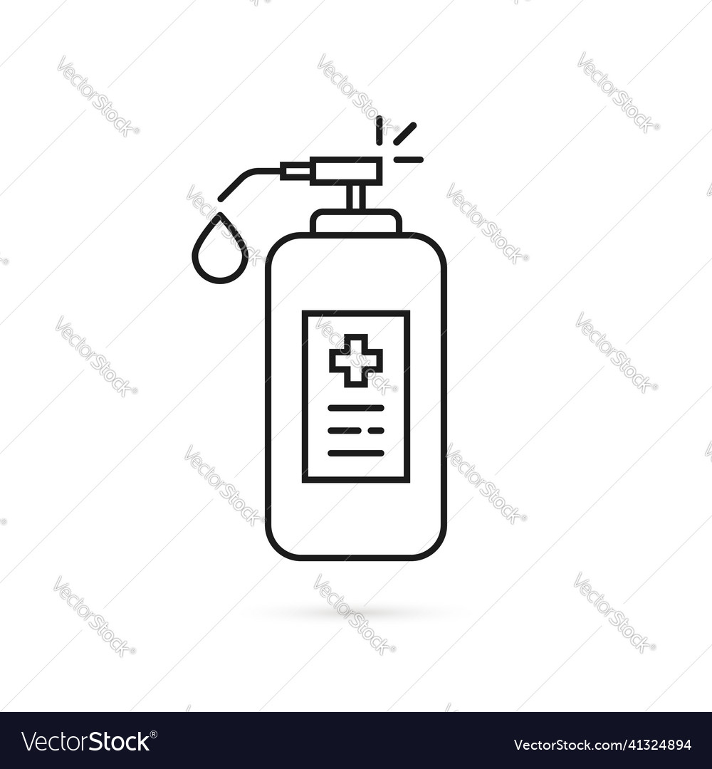 Thin line antiseptic or sanitizer icon