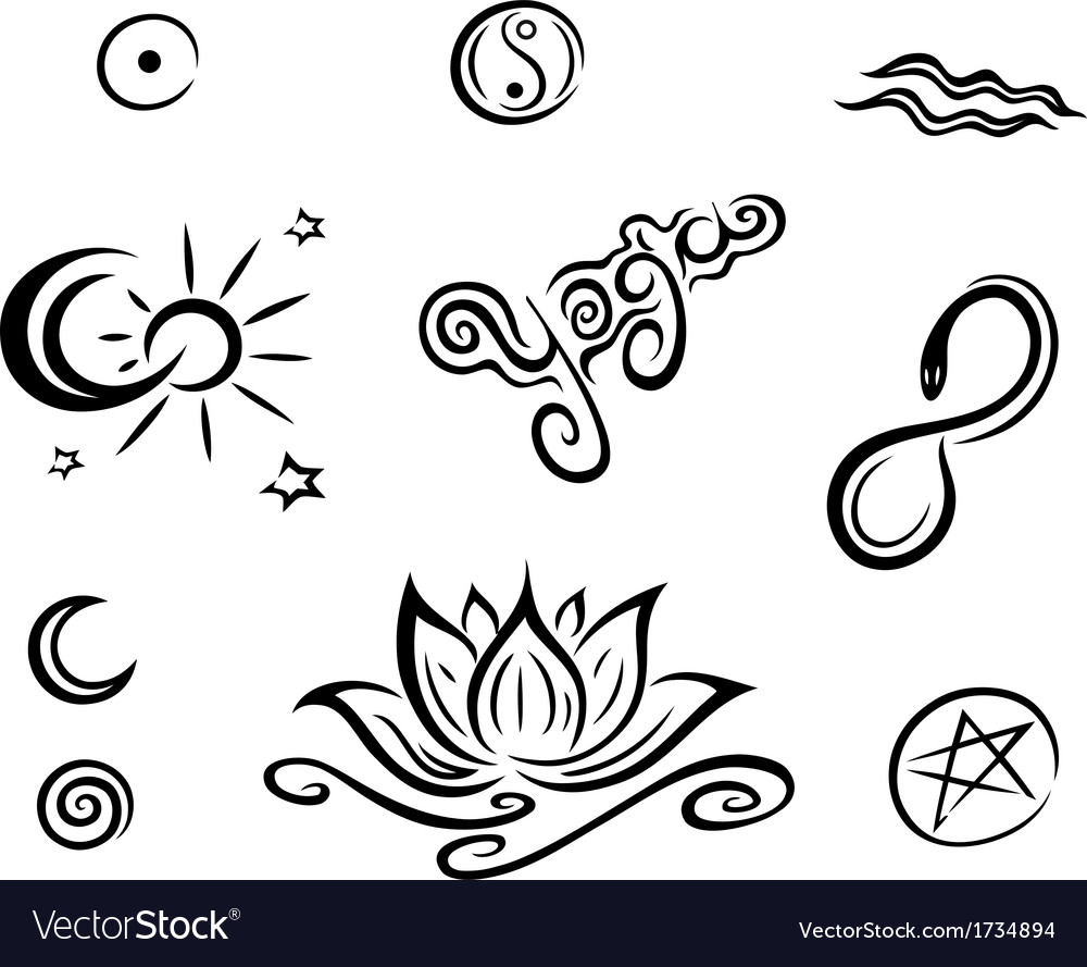 Yoga design elements Royalty Free Vector Image