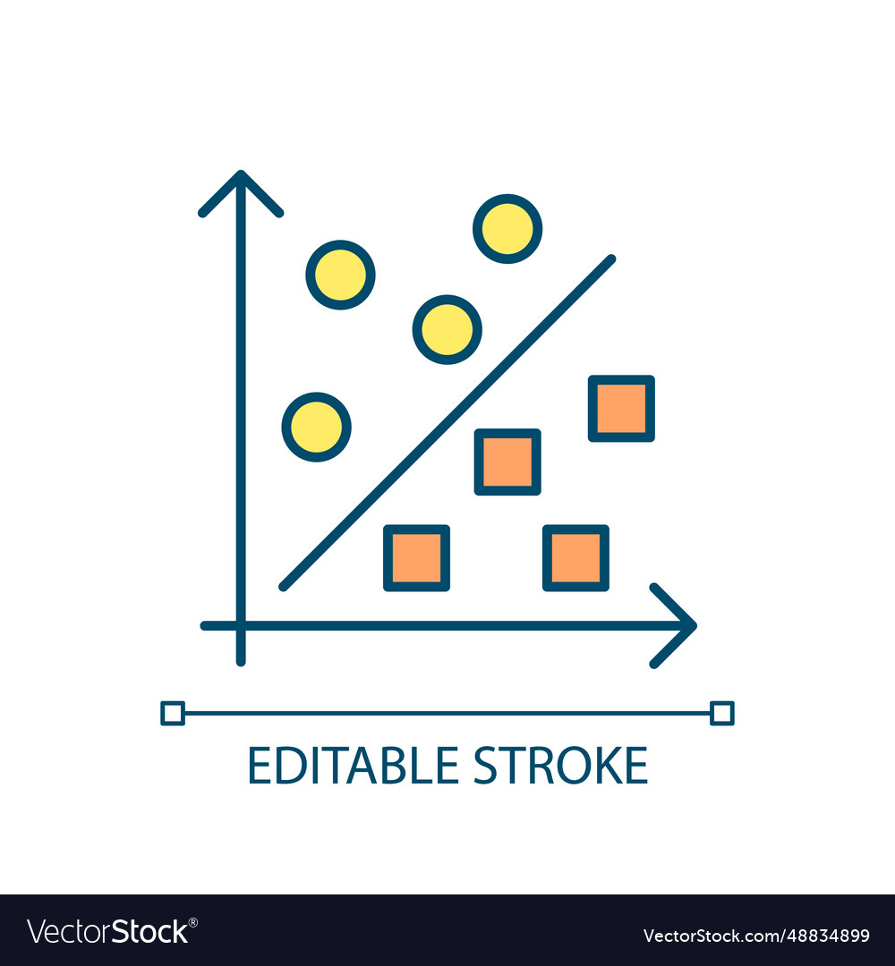 2d editable colorful thin line rul models icon Vector Image
