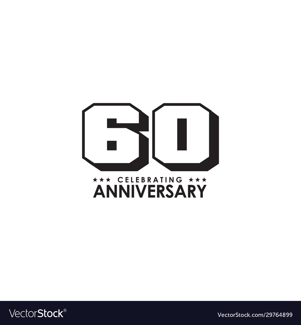 60 Jahre Jubiläum Emblem Logo Design Template