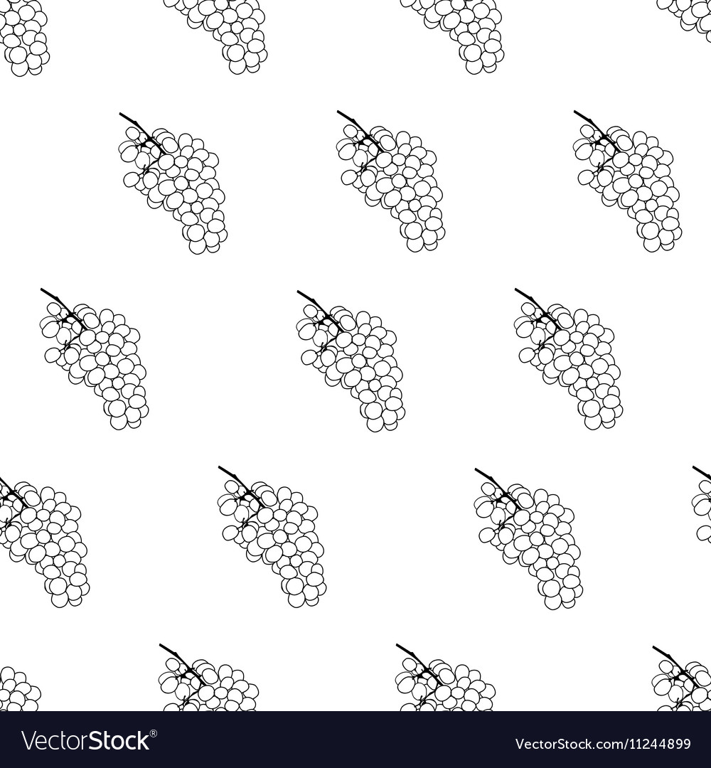 Black and white grape seamless pattern background