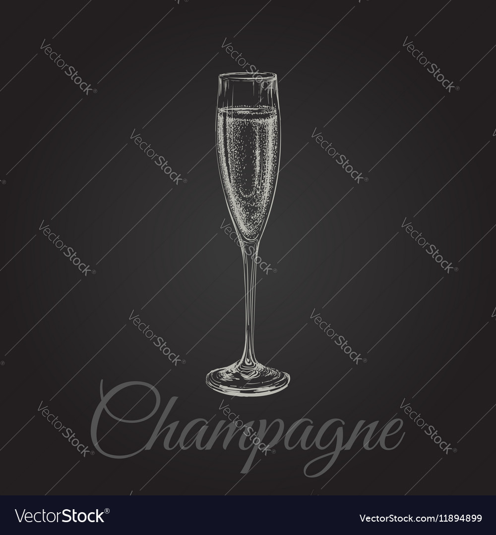 Champagne Glass Hand Drawing Royalty Free Vector Image 3593