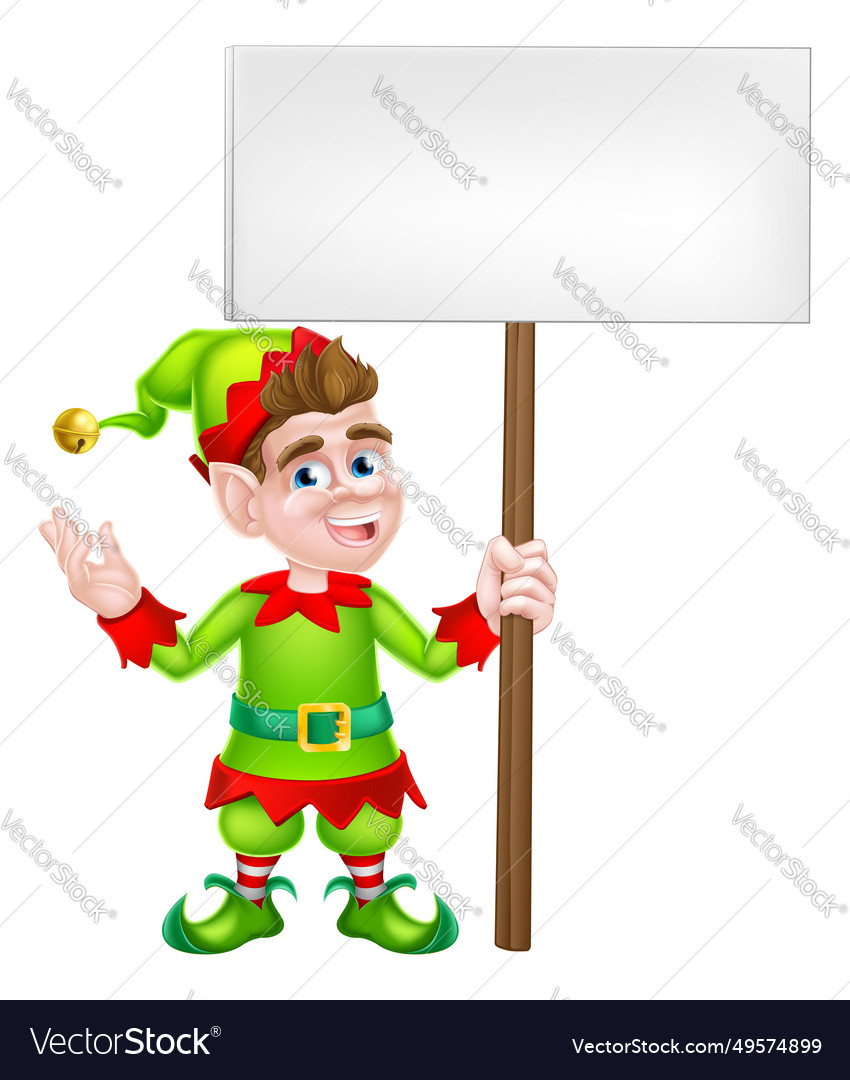 Christmas elf sign Royalty Free Vector Image - VectorStock