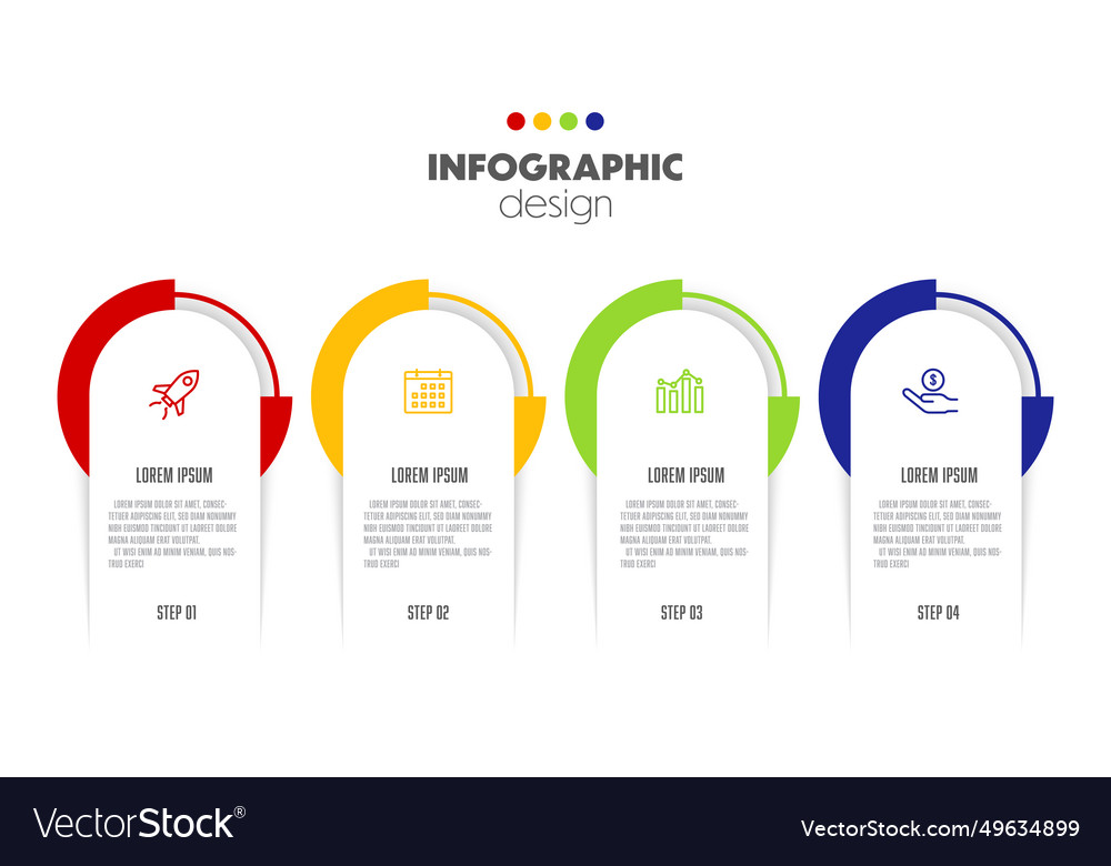 Infographic template for business 4 step timeline