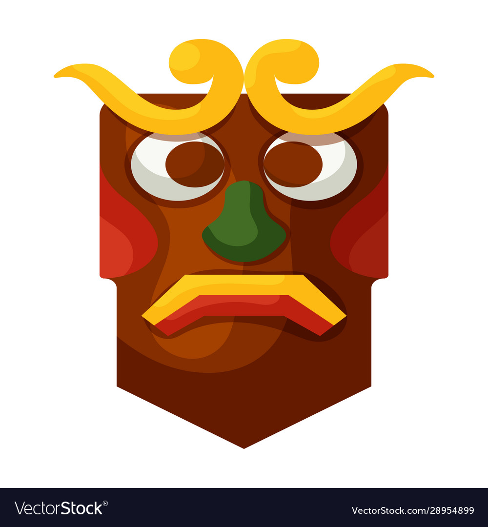 Mask totem iconcartoon icon vector image Mask totem iconcartoon icon