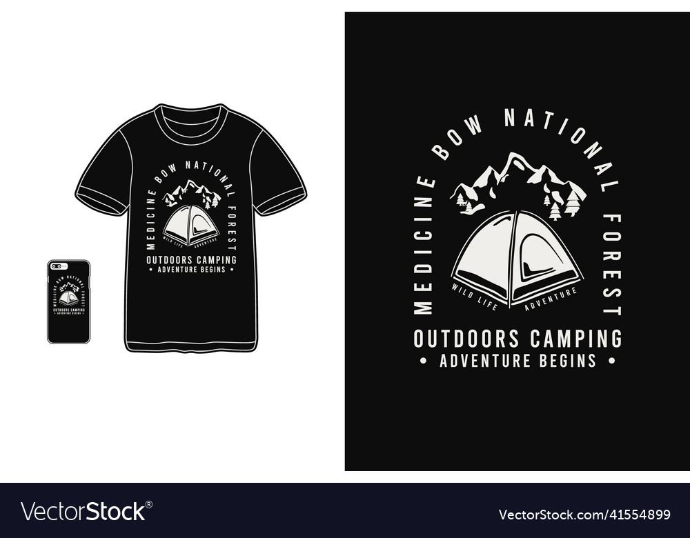 Outdoors campingt-shirt merchandise silhouette