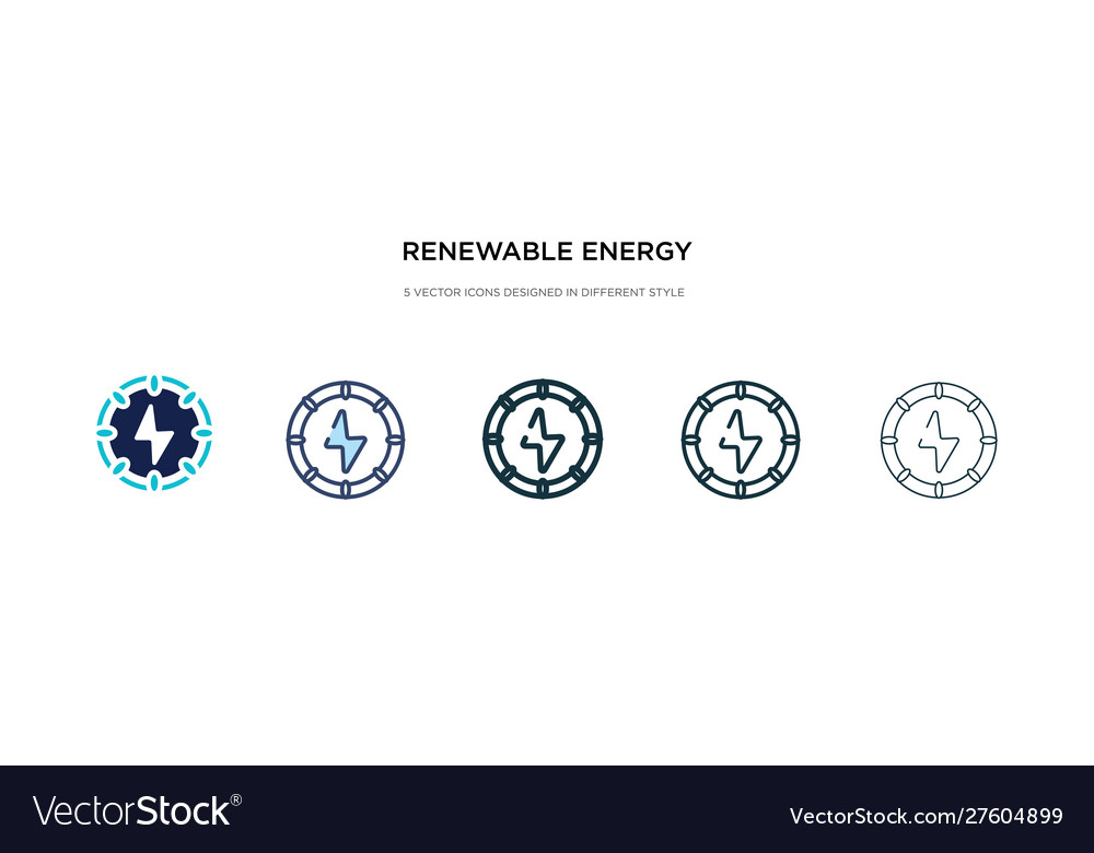 Renewable energy icon in different style two