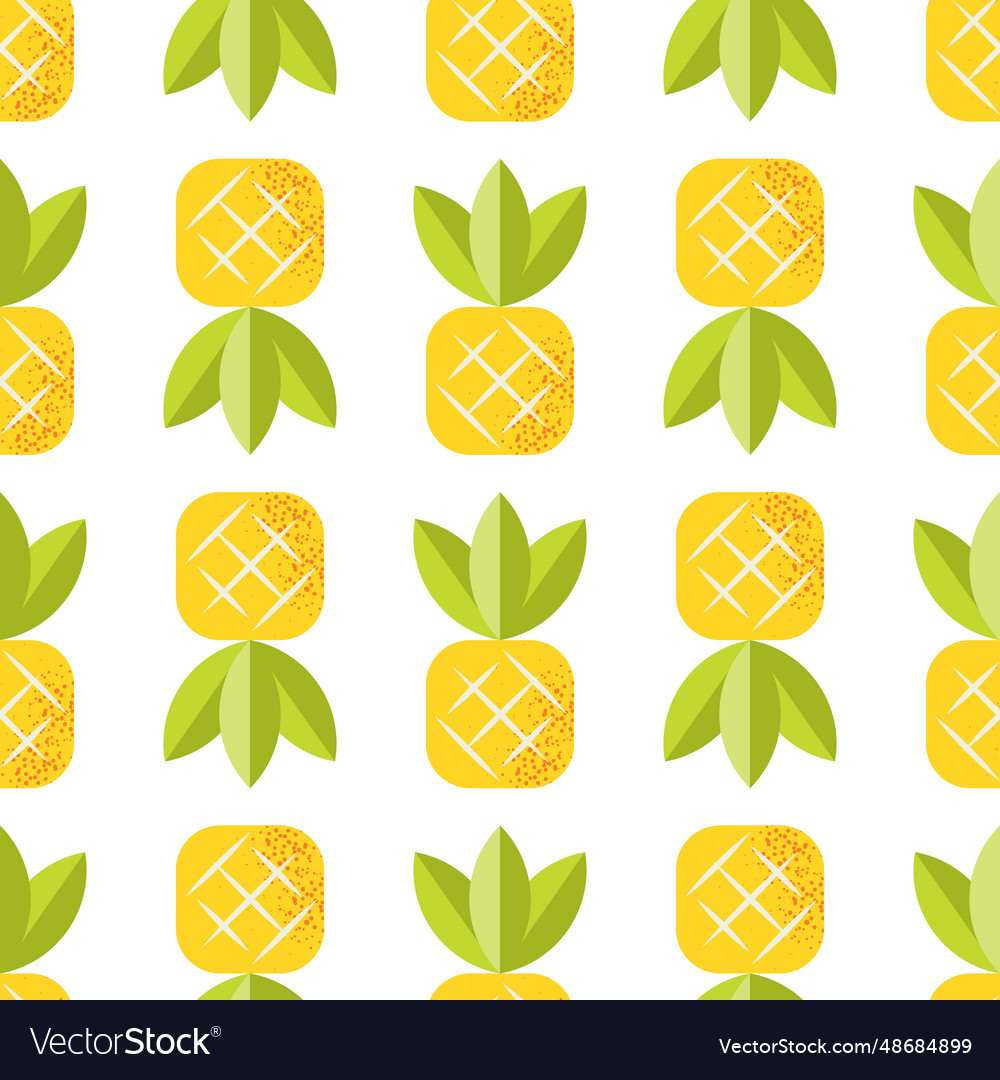 Seamless pattern with pineapple on backdrop vector image Seamless pattern with pineapple on backdrop