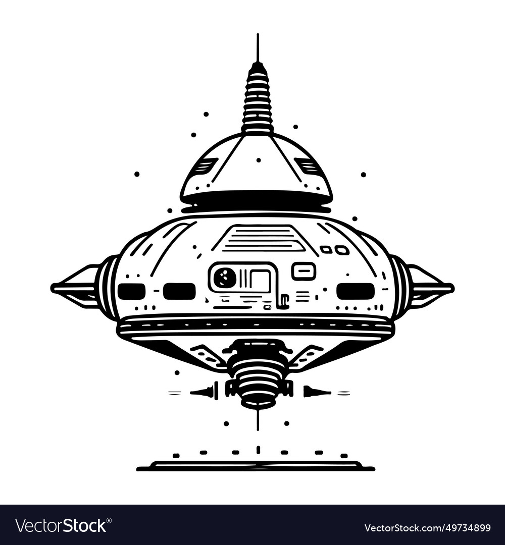 Ufo Symbol Hand zeichnen schwarzes Fahrzeug Logo Symbol vector image Ufo Symbol Hand zeichnen schwarzes Fahrzeug Logo Symbol