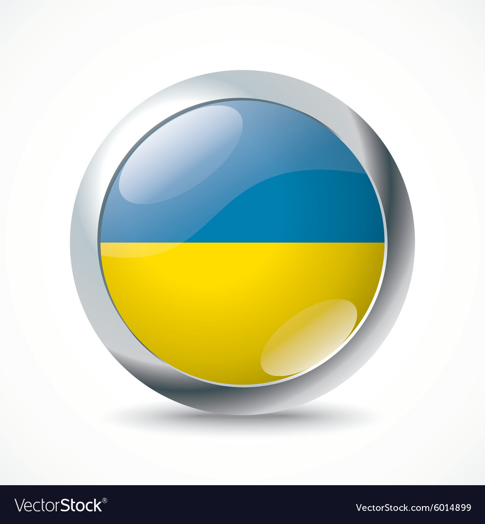 Ukraine flag button Royalty Free Vector Image - VectorStock