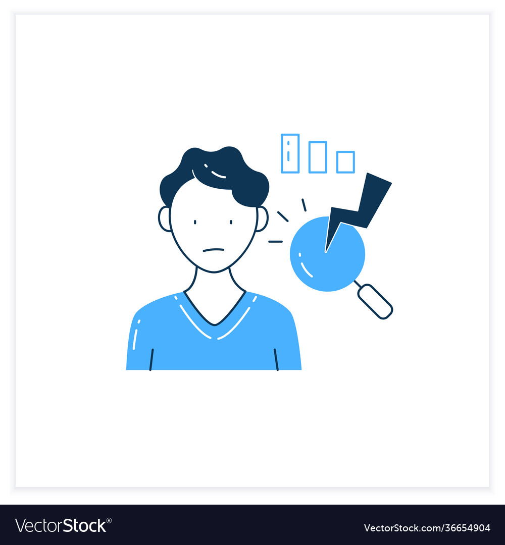 Analysis paralysis flat icon Royalty Free Vector Image