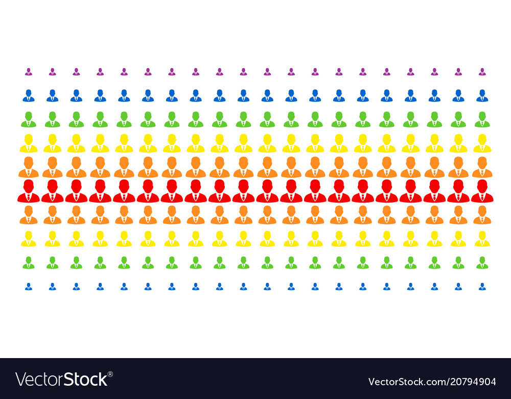 Businessman shape halftone spectrum array vector image Businessman shape halftone spectrum array