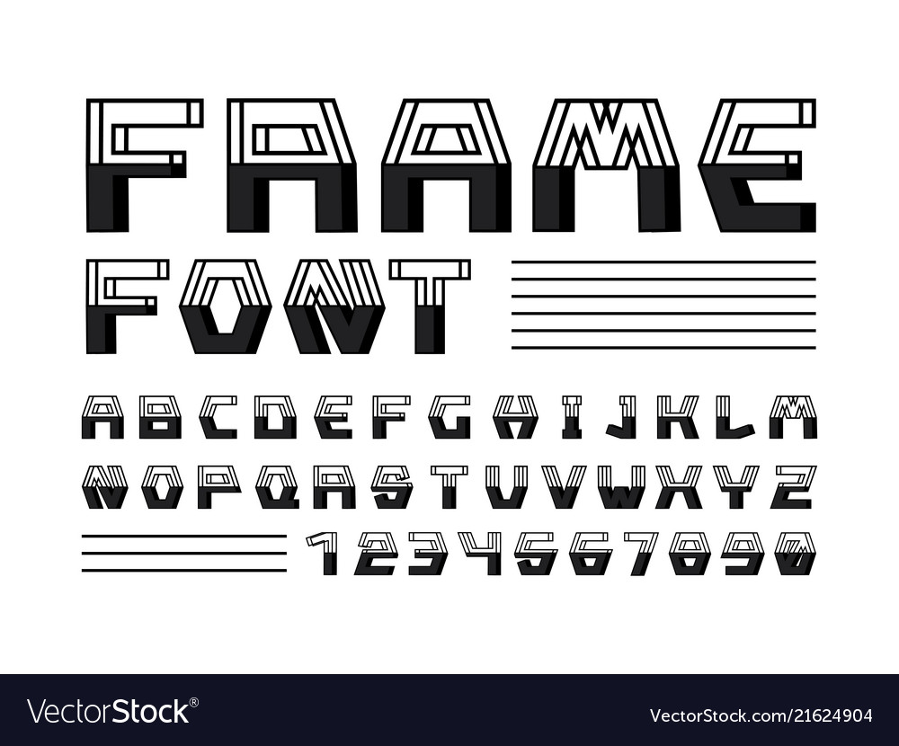 Frame font alphabet