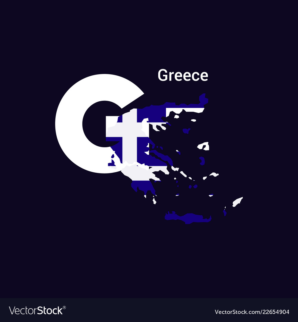 greece-initial-letter-country-with-map-and-flag-vector-image