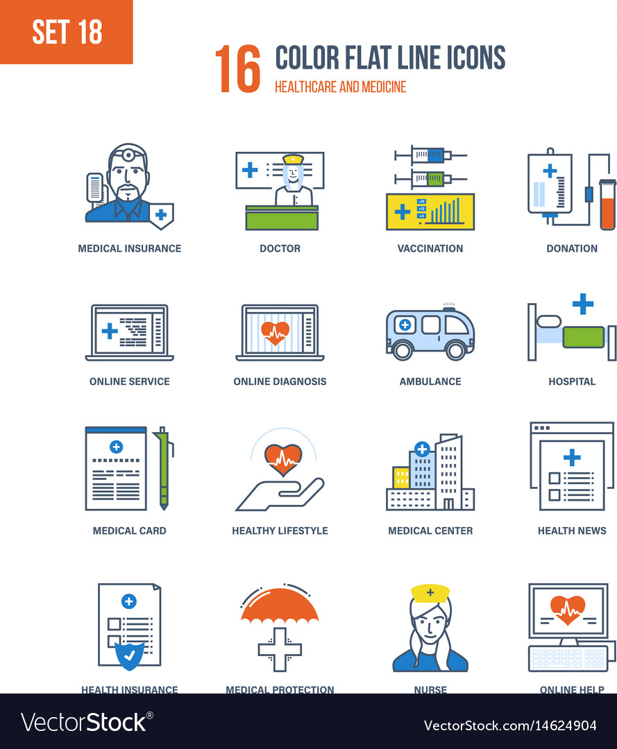 Healthcare Medical Icons - Line Art