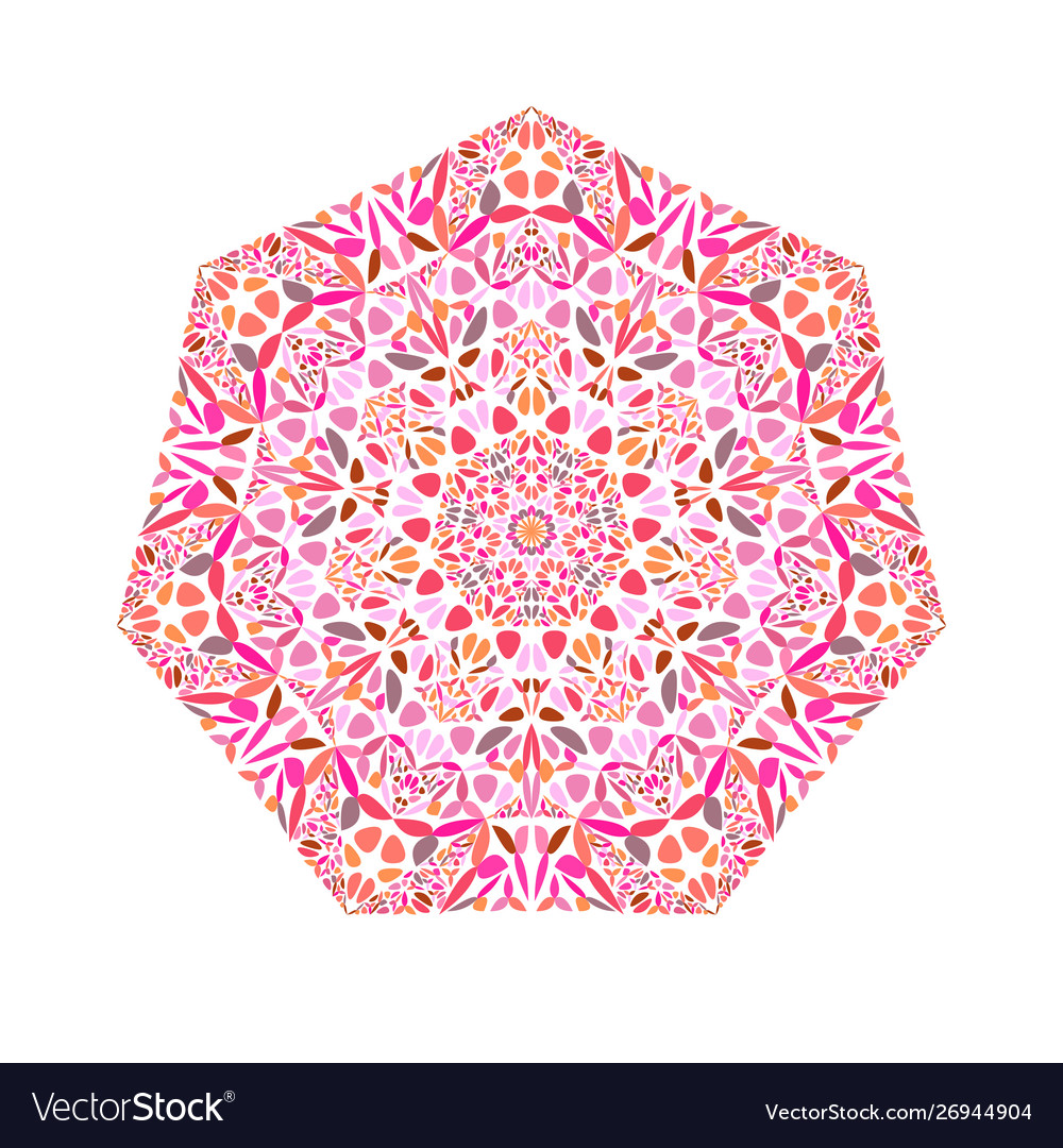 Isolated geometrical floral mosaic ornament