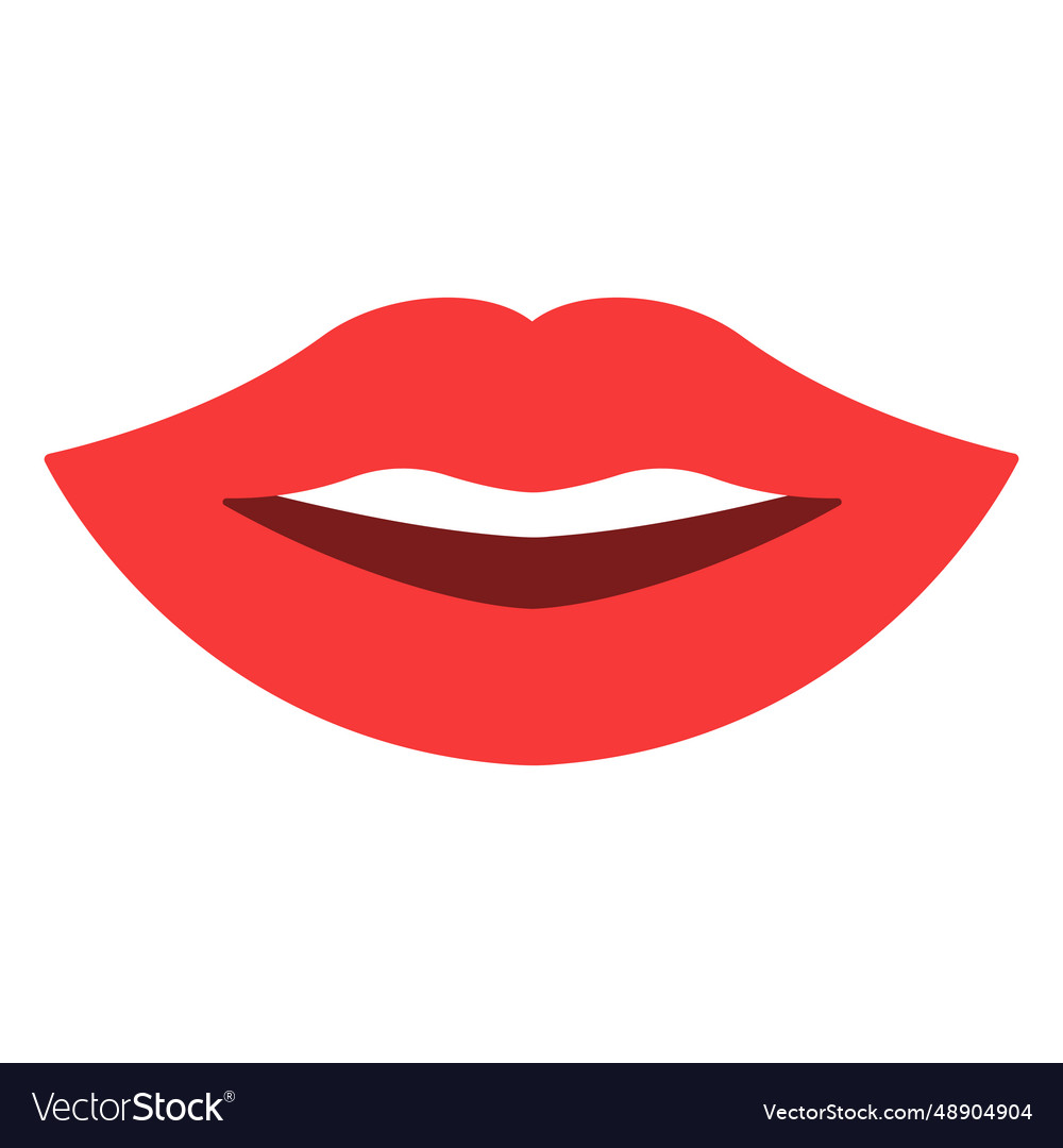 Lips smile flat Royalty Free Vector Image - VectorStock