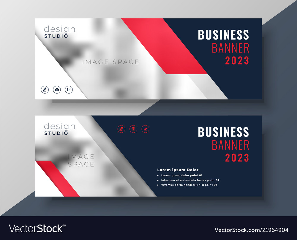 Modern red theme business banner template Vector Image