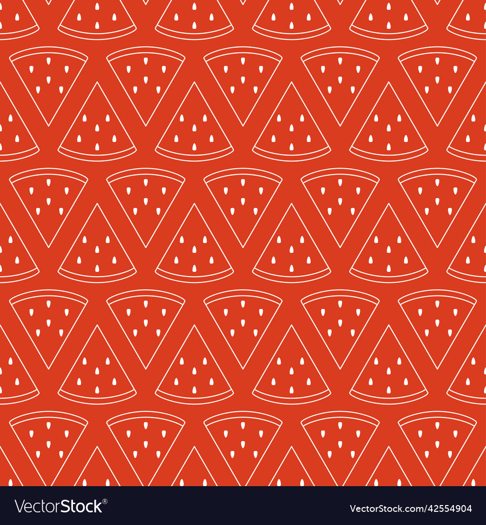 Seamless pattern with watermelon white flat icon