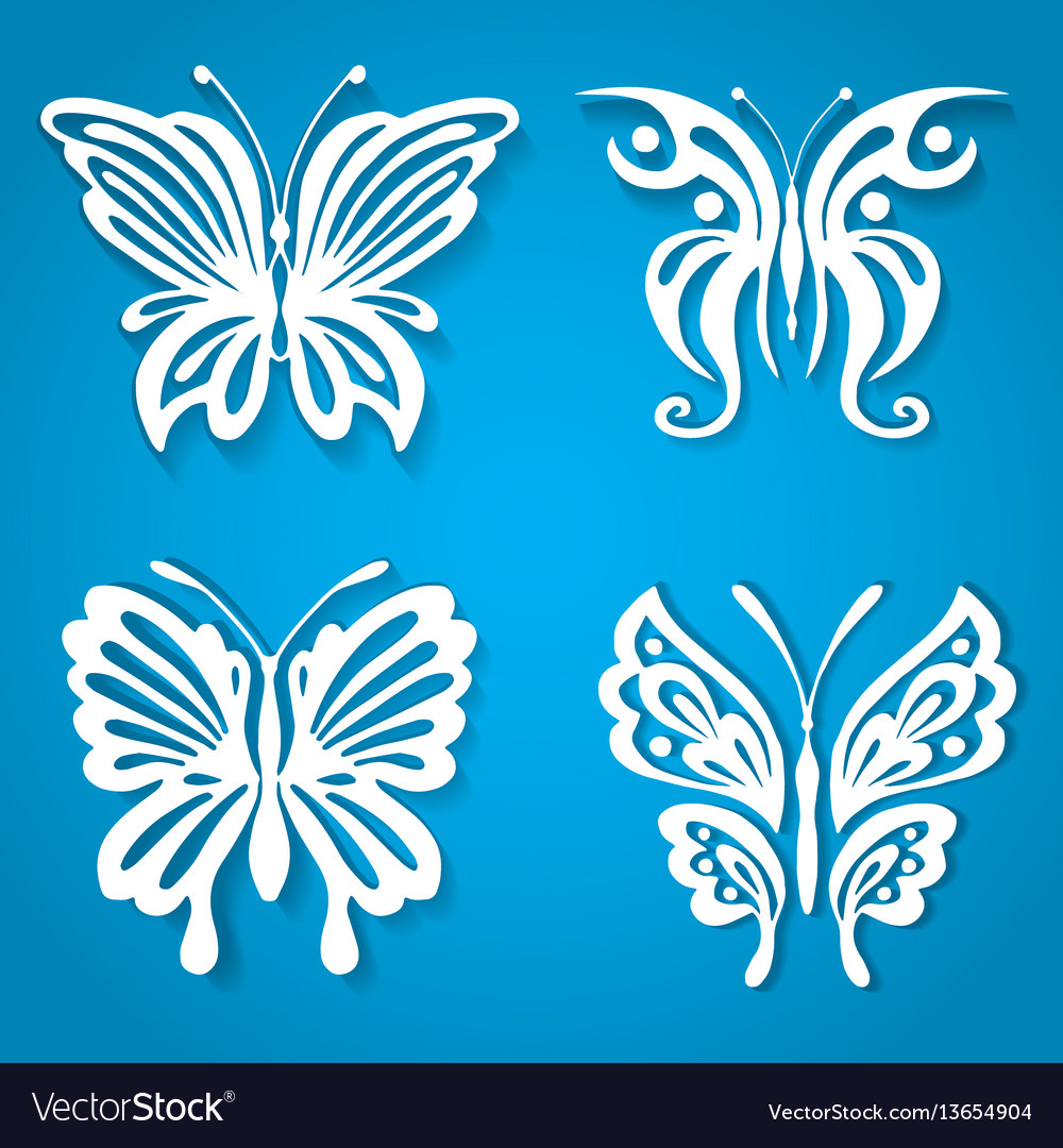 Set decorative butterfly decorated