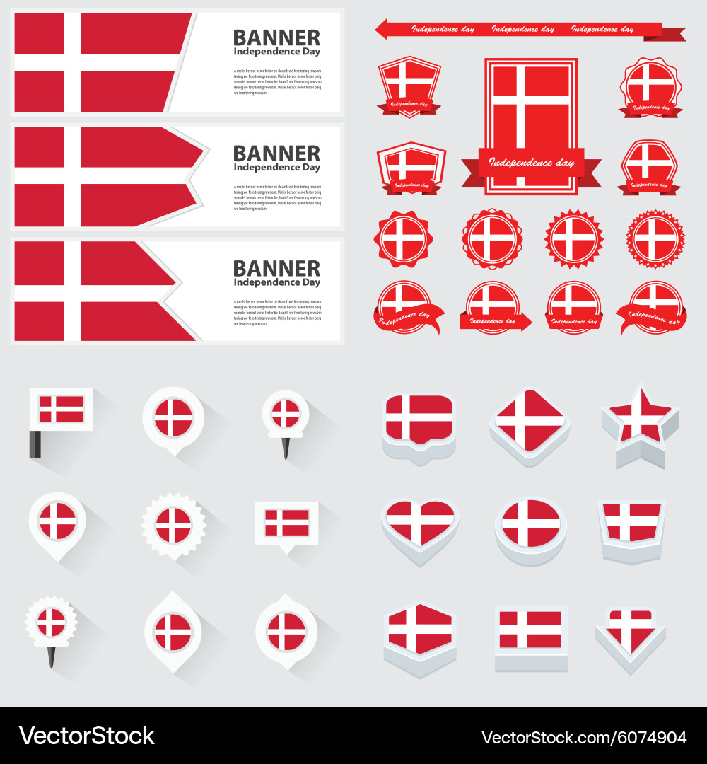 Set denmark Royalty Free Vector Image - VectorStock