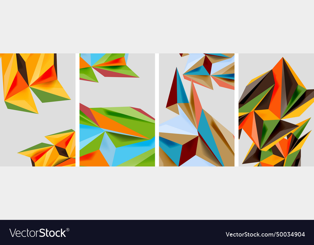 Triangle low poly mosaic posters