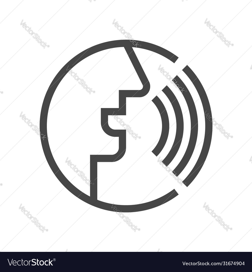 Voice command control voice recognition line Vector Image