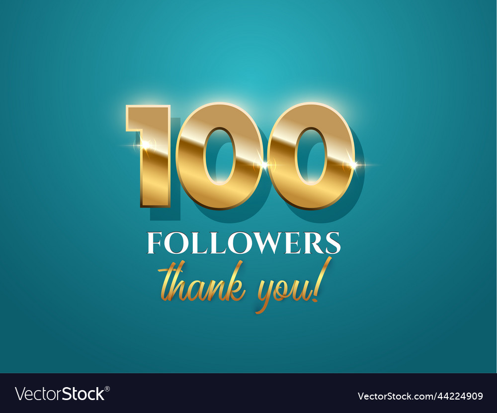 100 followers celebration banner with text vector image 100 followers celebration banner with text