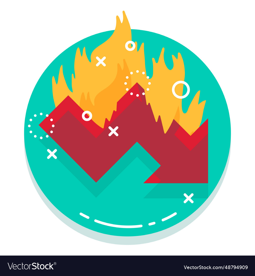 down-graph-burn-rate-logo-royalty-free-vector-image