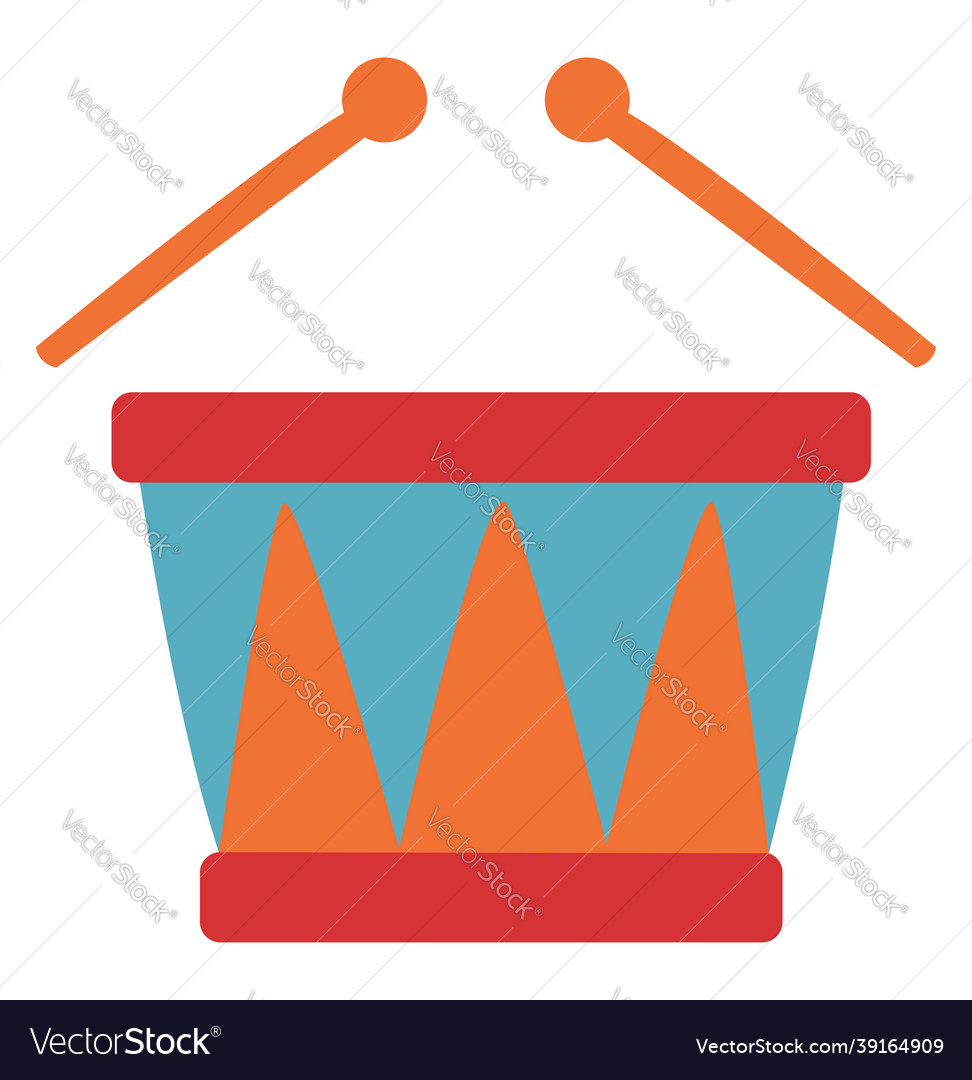 Drum toy on a white background Royalty Free Vector Image