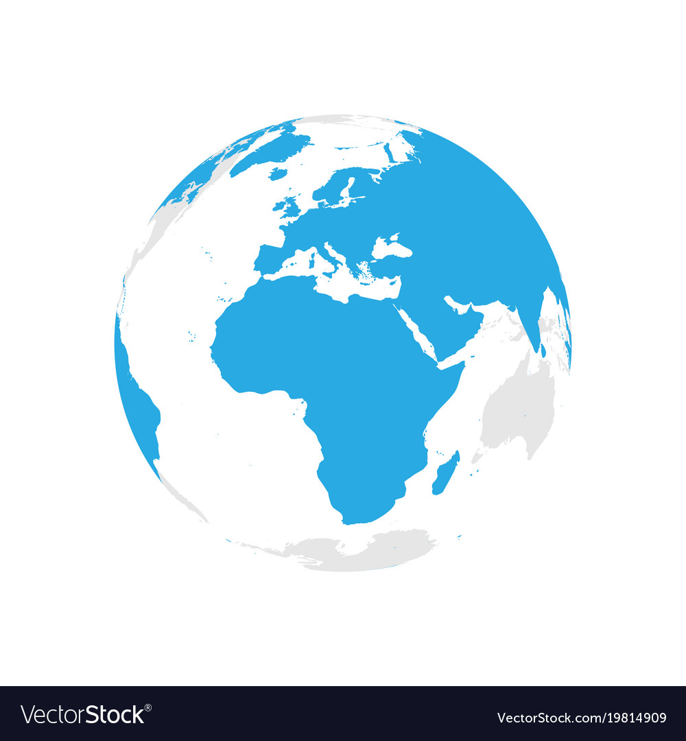 Earth Globe With Blue World Map Focused On Africa