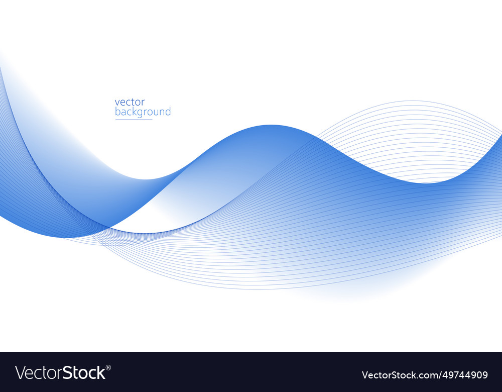 Flowing blue curve shape with soft gradient vector image Flowing blue curve shape with soft gradient