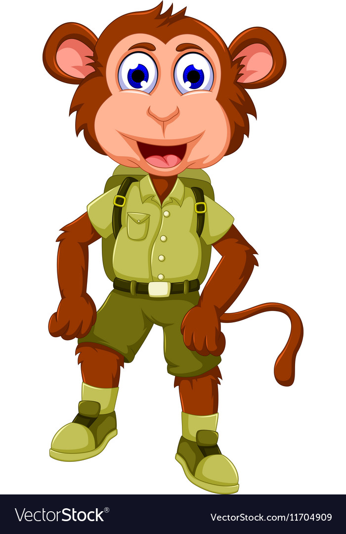 Premium Vector  Funny monkey using formal uniform illustration