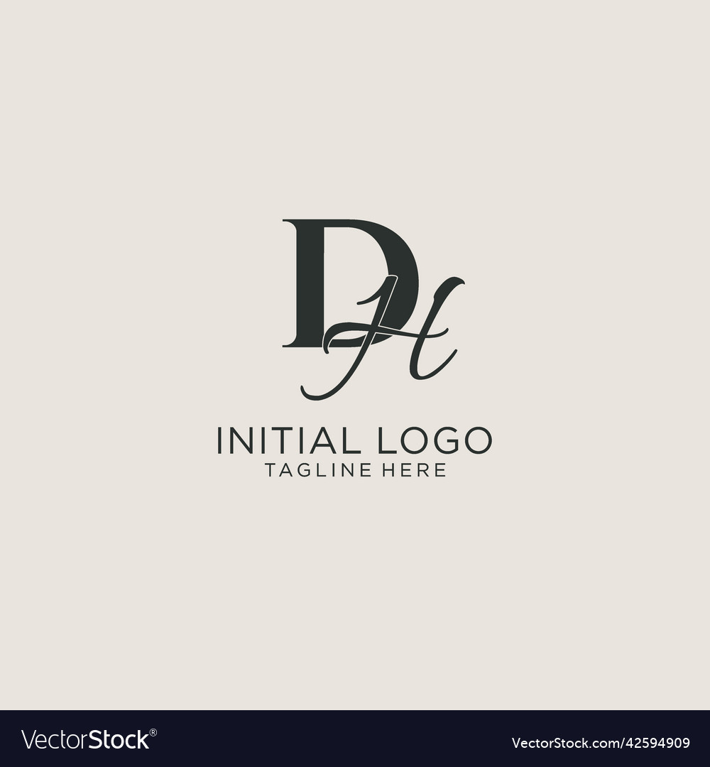 Initials dh letter monogram with elegant luxury