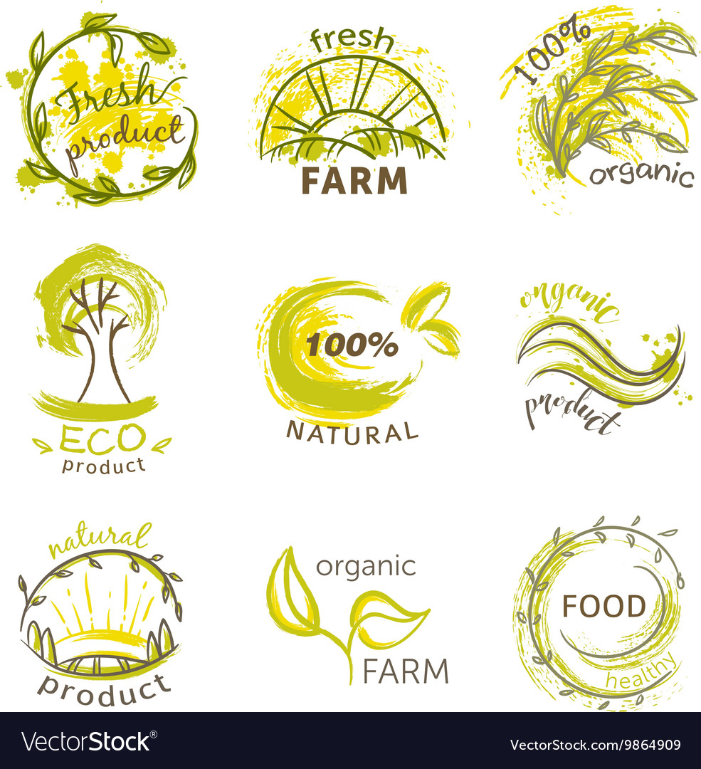 Labels for organic natural eco and bio products