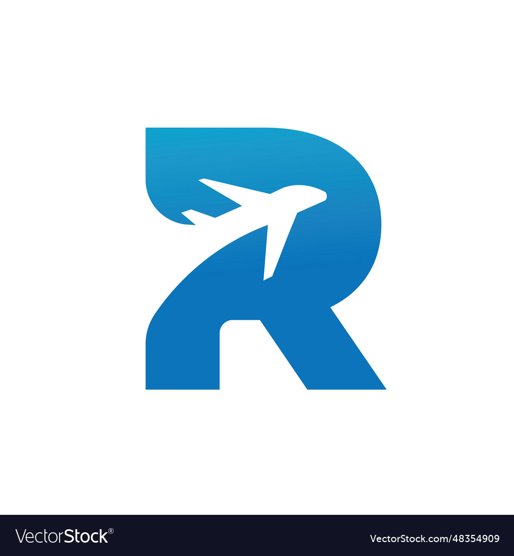 Letter r travel agency business logo transport Vector Image