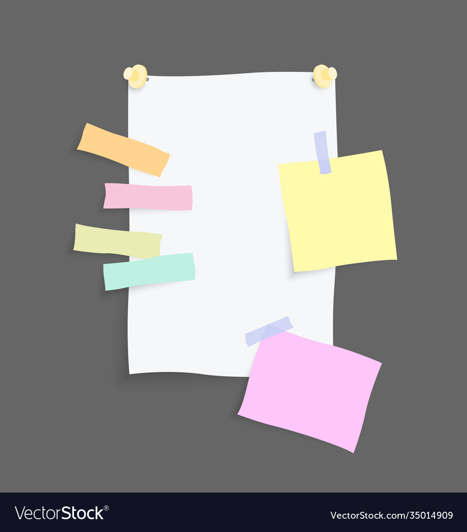 Paper notes stickers place for memo messages vector image Paper notes stickers place for memo messages