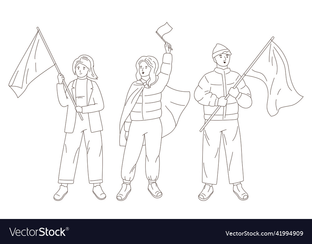 People at rally with flags support country