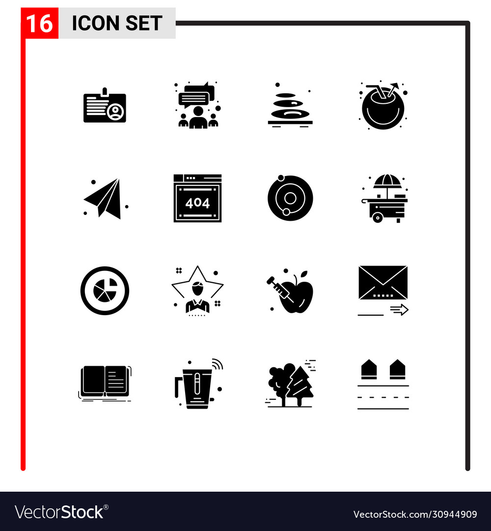 Set 16 commercial solid glyphs pack for back