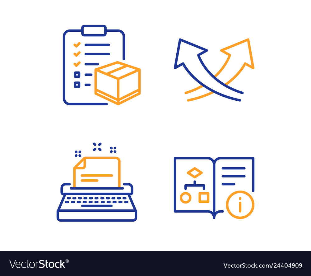 Typewriter parcel checklist and intersection vector image Typewriter parcel checklist and intersection