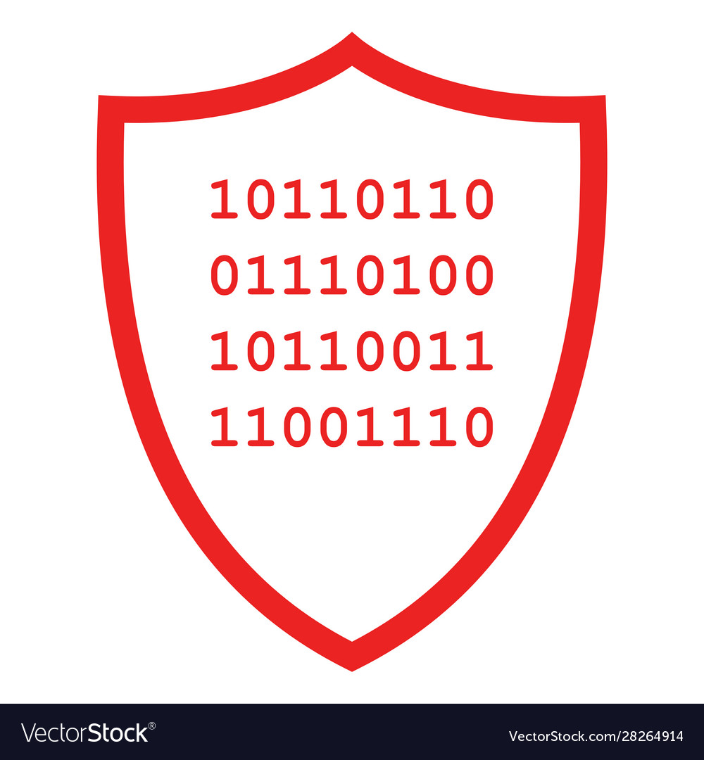 Binary code and shield