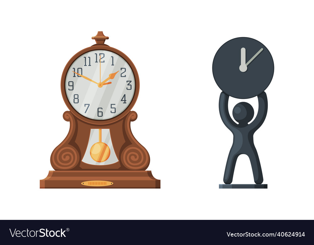 Clock with face and clockwork mechanism vector image Clock with face and clockwork mechanism