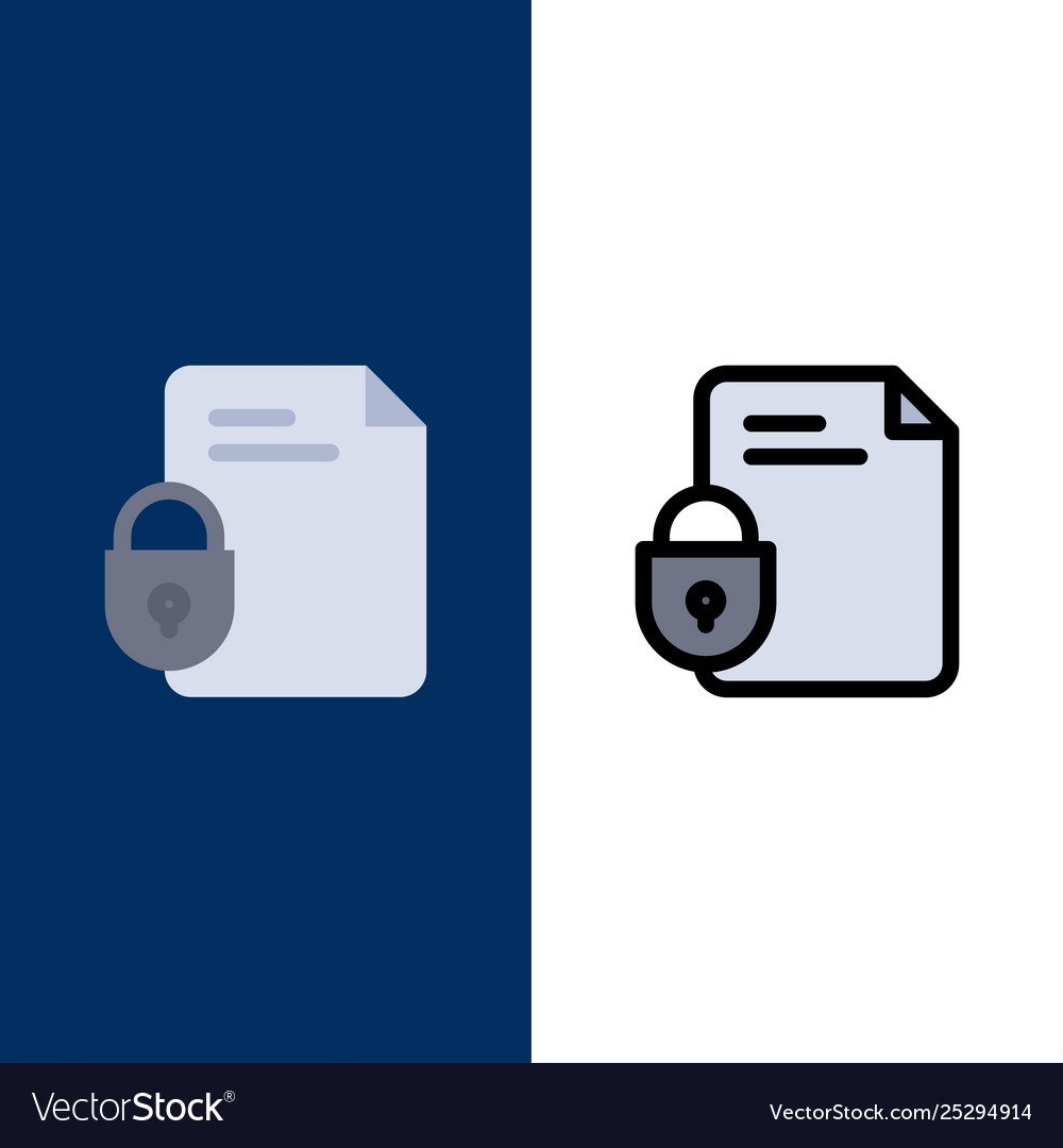 File document lock security internet icons flat vector image File document lock security internet icons flat