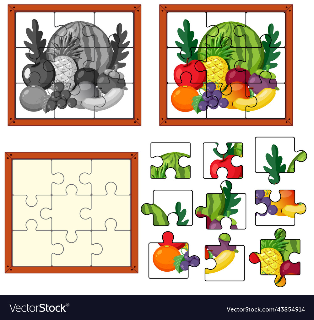 Fruit photo puzzle game template