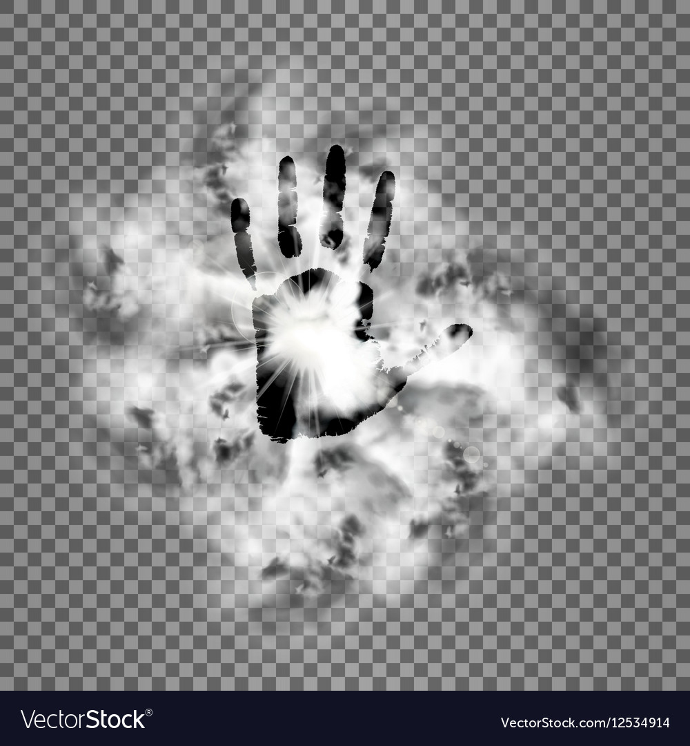 Hand smoke with flash Royalty Free Vector Image