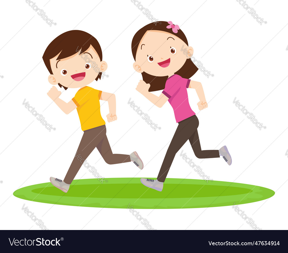 Happy family sport activity mother father and kid Vector Image