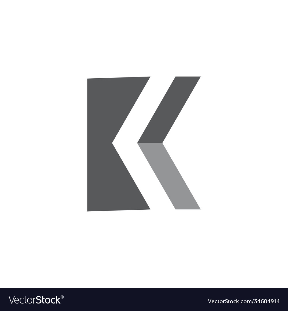 Letter k simple geometric arrow logo Royalty Free Vector