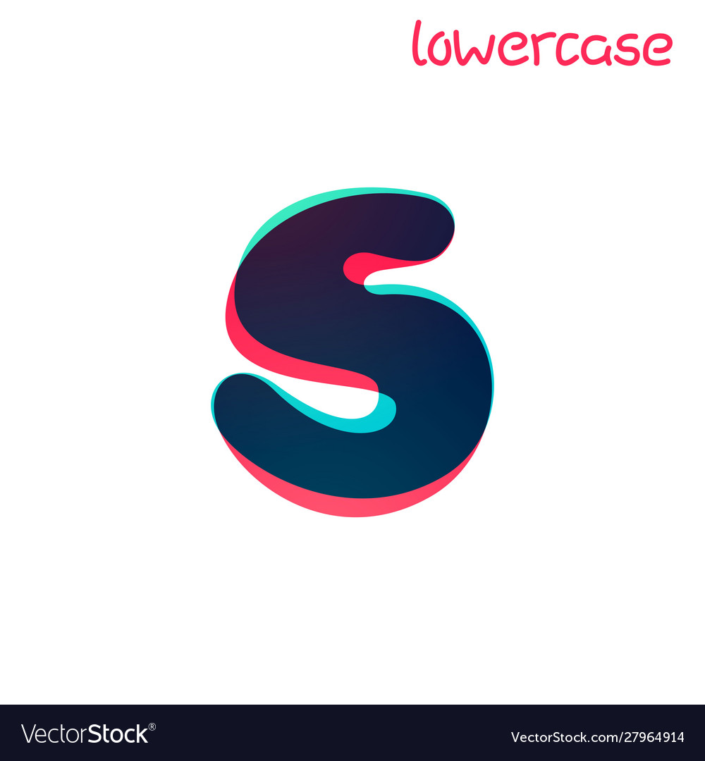 Overlapping gradient lowercase letter s logotype vector image Overlapping gradient lowercase letter s logotype