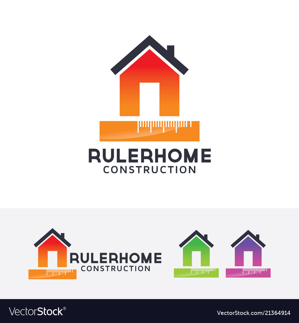 Ruler home logo vector image Ruler home logo